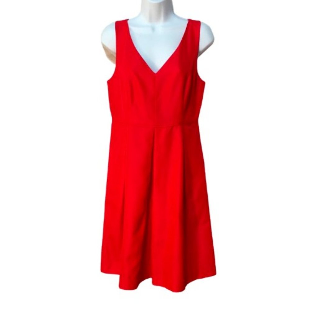 J Crew Red Sleeveless Dress with Pockets Size 6